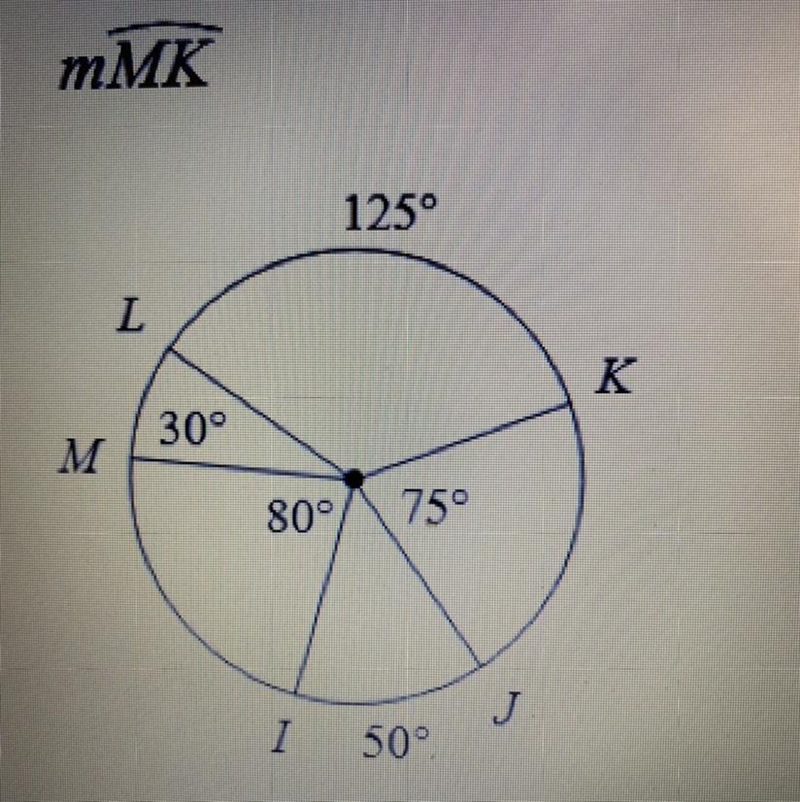 Find the measure of the arc or central angle indicated. Assume that lines which appear-example-1