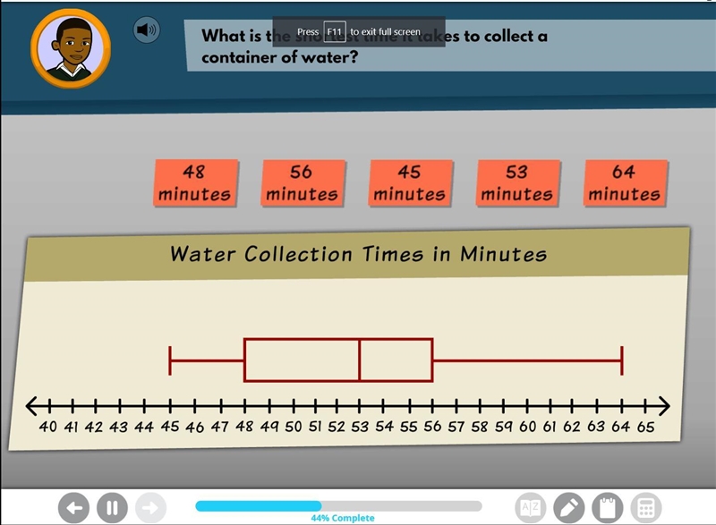 What is the shortest time it takes it to collect a container of water?-example-1