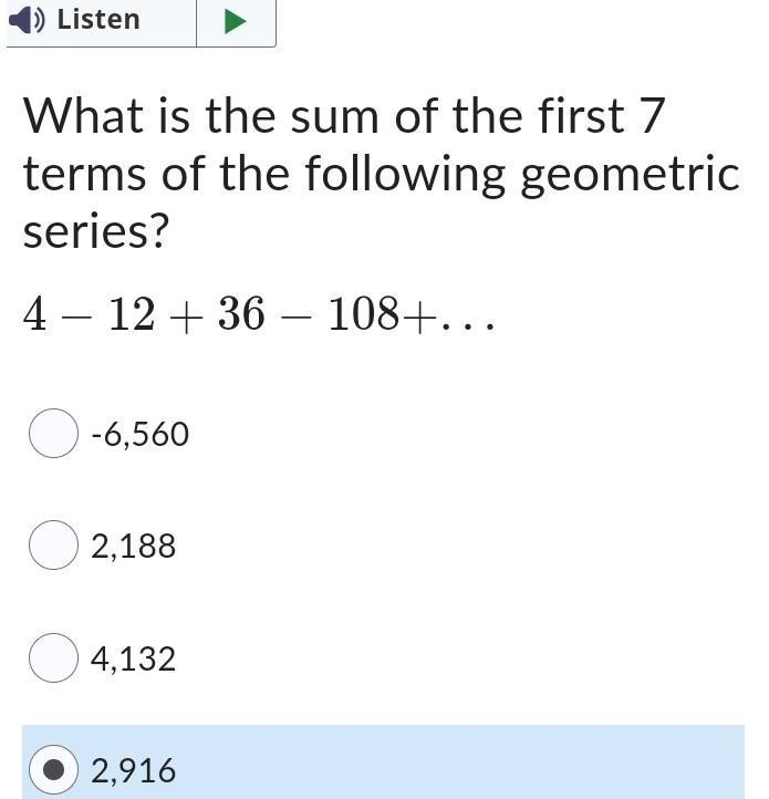 What is the sum of the first seven ​-example-1