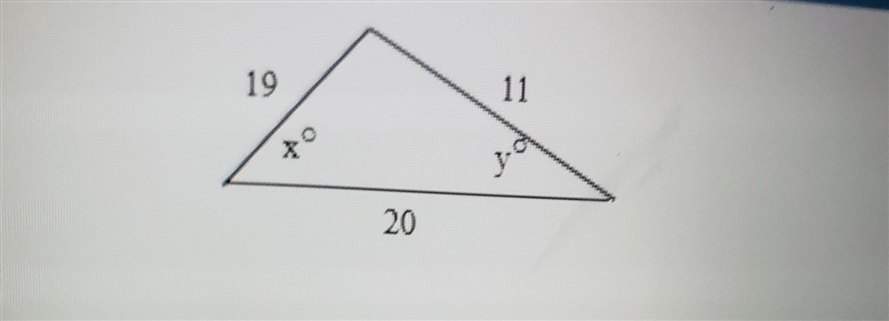 Use the law of cosines to gind the value of x and y.​-example-1