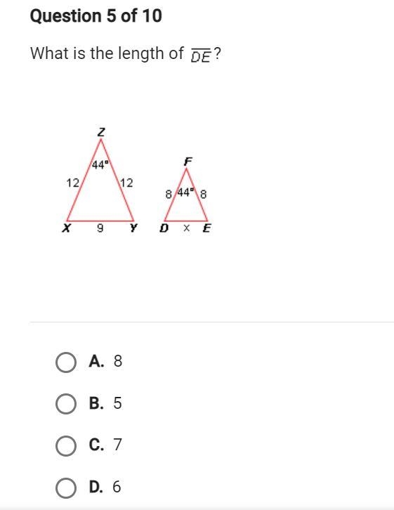 What is the length of DE?-example-1