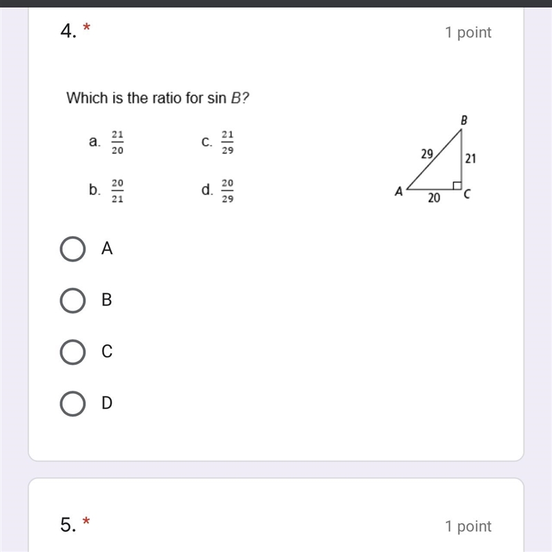 The ratio for sin B?-example-1