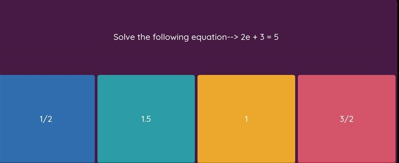 Solve the folllowing question-->2e+3=5-example-1