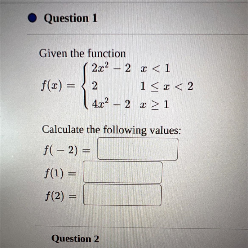 Given the function, calculate the following values-example-1