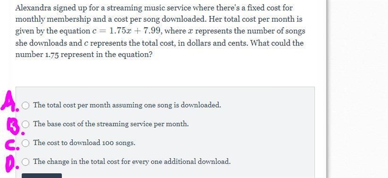 HELP PLS, Alexandra signed up for a streaming music service where there's a fixed-example-1