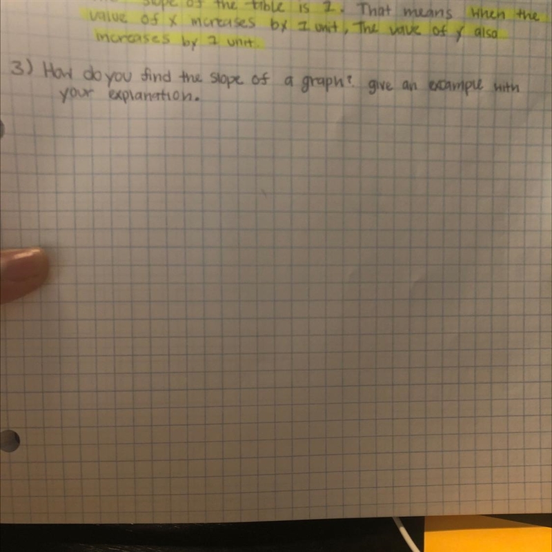 How do you find the slope of a graph? Give an example with your explanation.-example-1