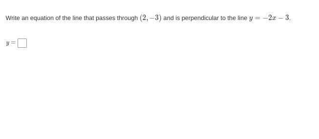 Write an equation perpendicular to the one given-example-1