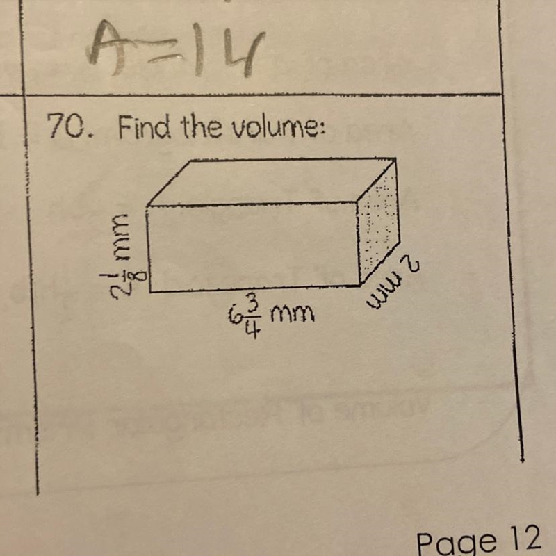 70. Find the volume: ww & 2 ww.z SUMMER PACKET FIRST DAY IS TOMORROW PLEASE HELP-example-1