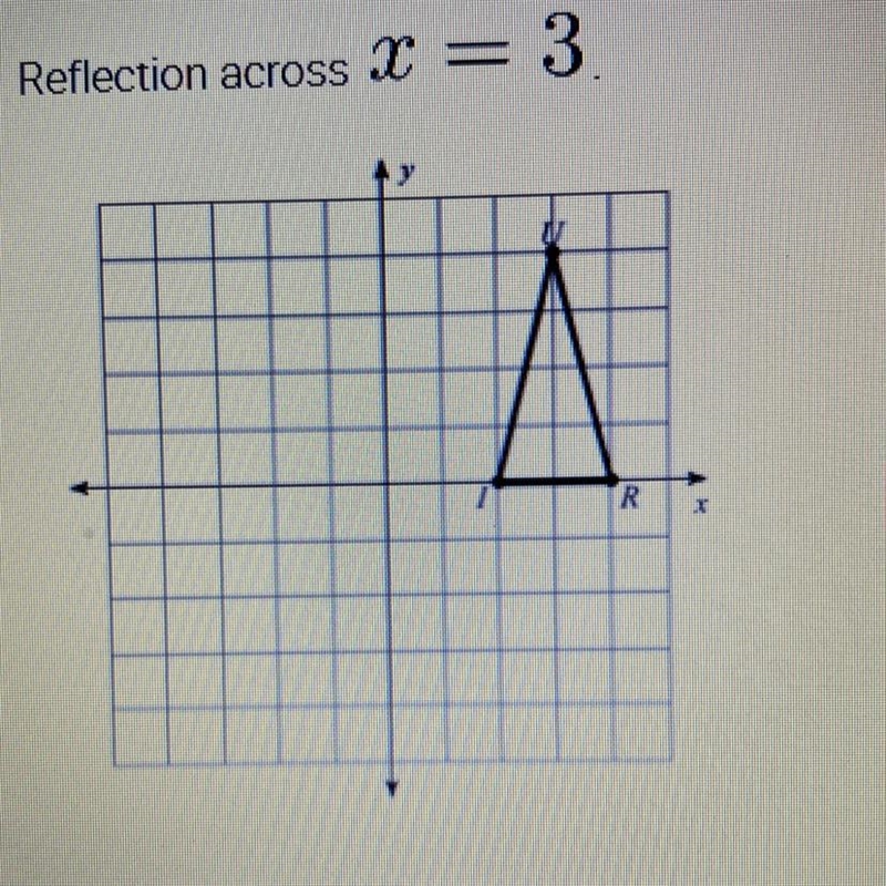 Reflection across x=3 See picture for full problem. Please and thank you so very much-example-1