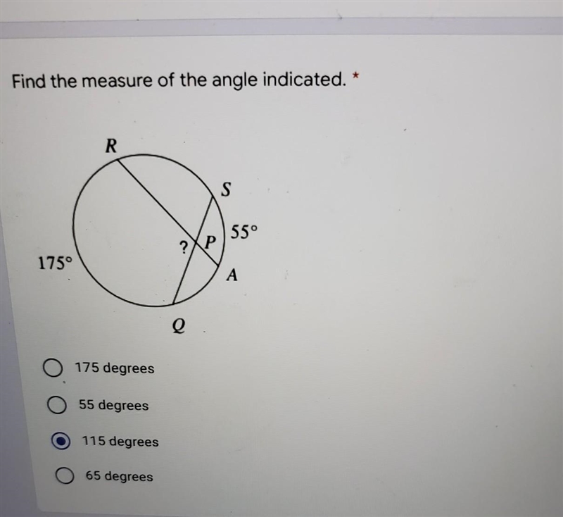 Please help find the measure of the angle indicated ​-example-1