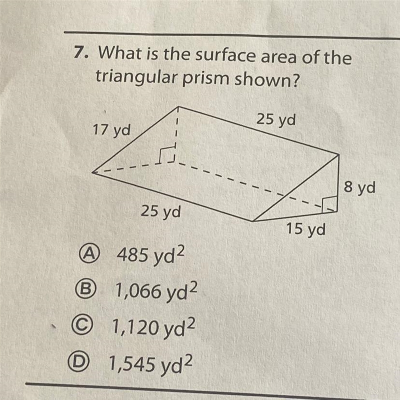 What is the surface area of the triangular prism shown-example-1