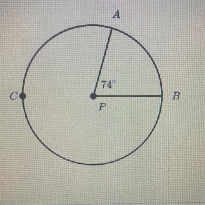 When converted to the exact measure in terms of radians, the centralangle APB = _? pi-example-1