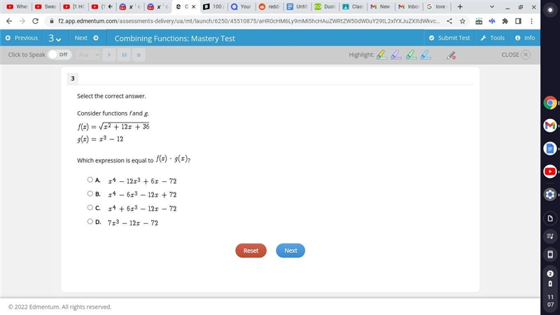 Select the correct answer. Consider functions f and g. Which expression is equal to-example-1