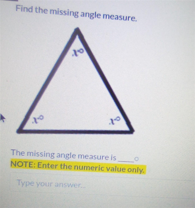 Find the missing angle measure. The missing angle measure is ​-example-1