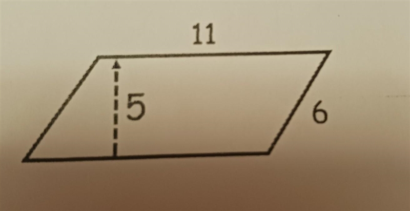 4. Find the area and perimeter of the parallelogram: ​-example-1