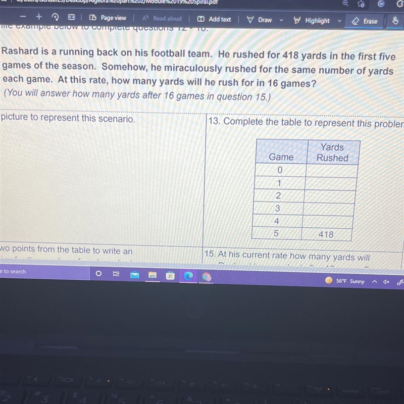 Can someone help me with the table on 13 using the question at the top-example-1