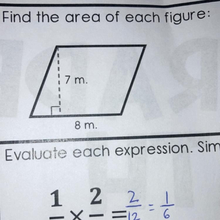 Find the area of the figure: 7m. 8 m.-example-1