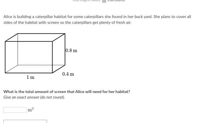 What is the total amount of screen that Alice will need for her habitat? Give an exact-example-1