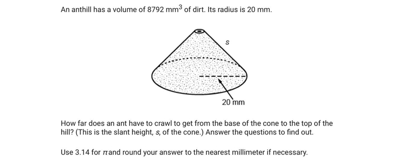 1. What is the height of the cone? Explain how you found the height. 2. Now that you-example-1