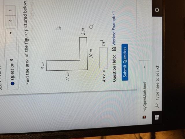 Find the area of the figure pictured below.-example-1