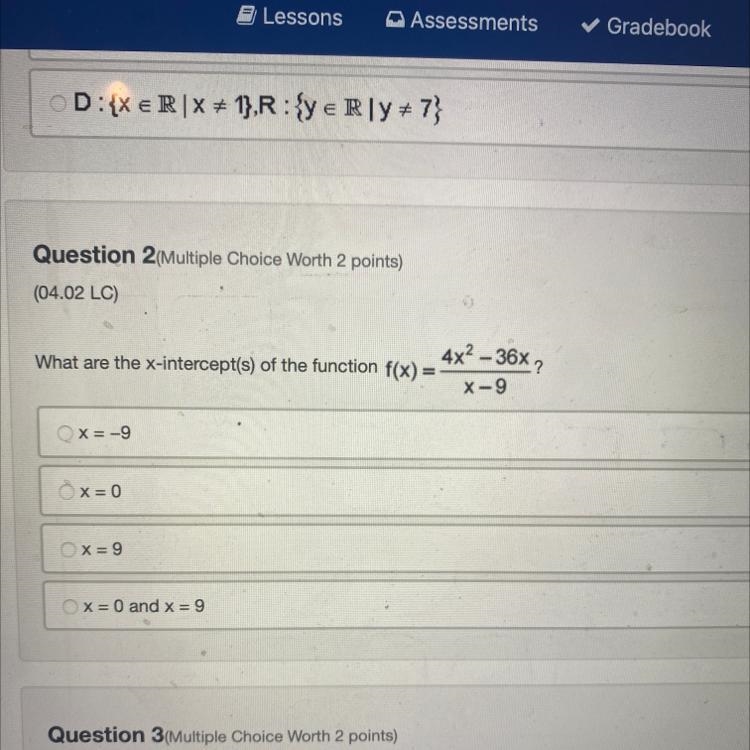 ￼what are the x-intercept(s) of the function-example-1