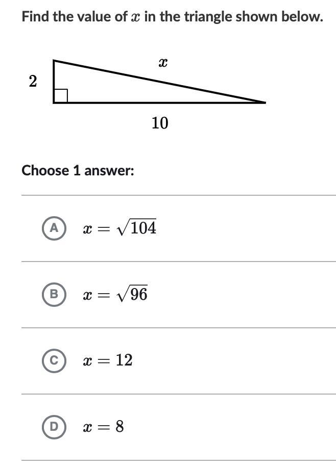 Find the value of the x shown below.-example-1