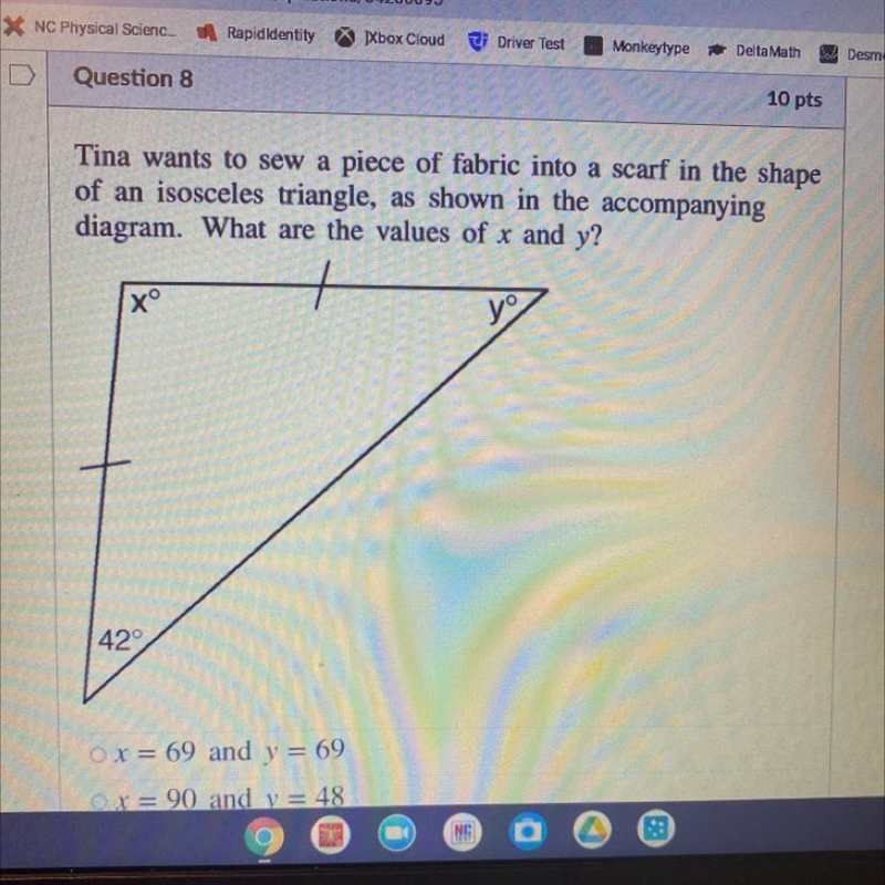 What are the values of x and y-example-1