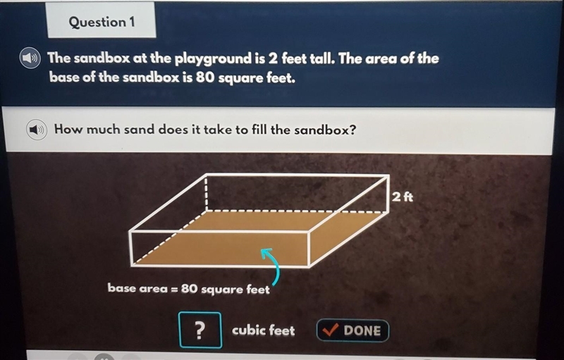 How much sand does it take to fill the sandbox?​-example-1