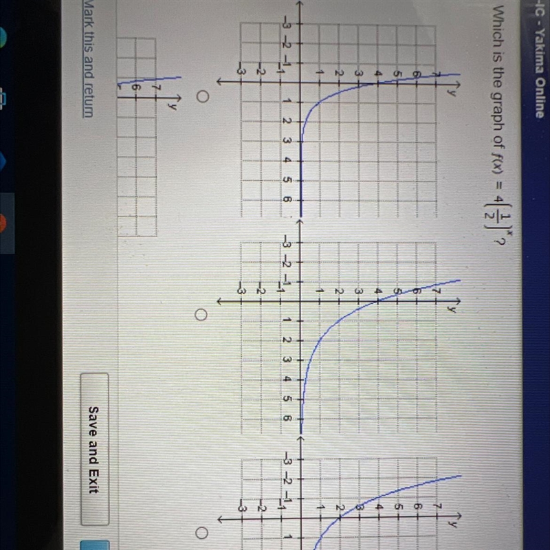 Which is the graph of f(x) = 4(1/2)*?-example-1