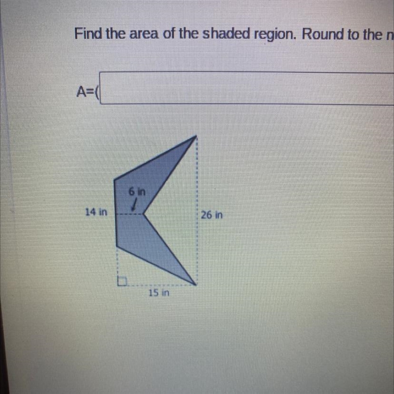 Find the area of the shaded region. Round to the nearest hundredth where necessary-example-1