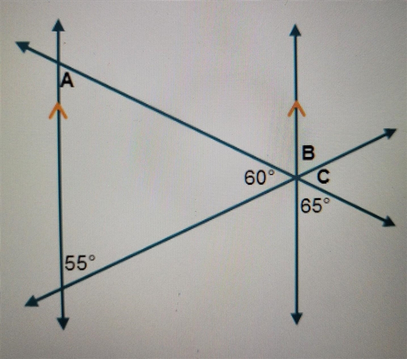 Examine the diagram. The diagram shows parallel lines cut by two transversal lines-example-1