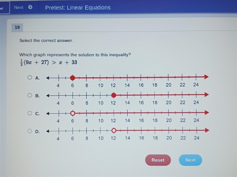 Which graph represents the solution to this inequality? ​-example-1