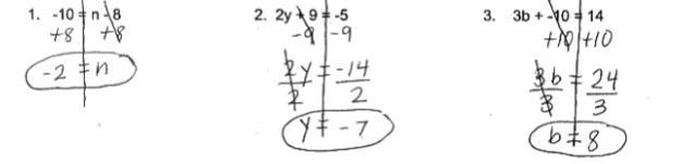 -2b + 9 = 25 ones step and two step equation Screenshot of example-example-1