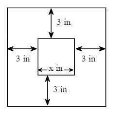 A square rug has an inner square in the center. The side length of the inner square-example-1