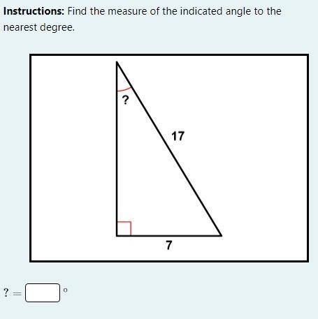 Find the measure of the indicated angle to the nearest degree.-example-1