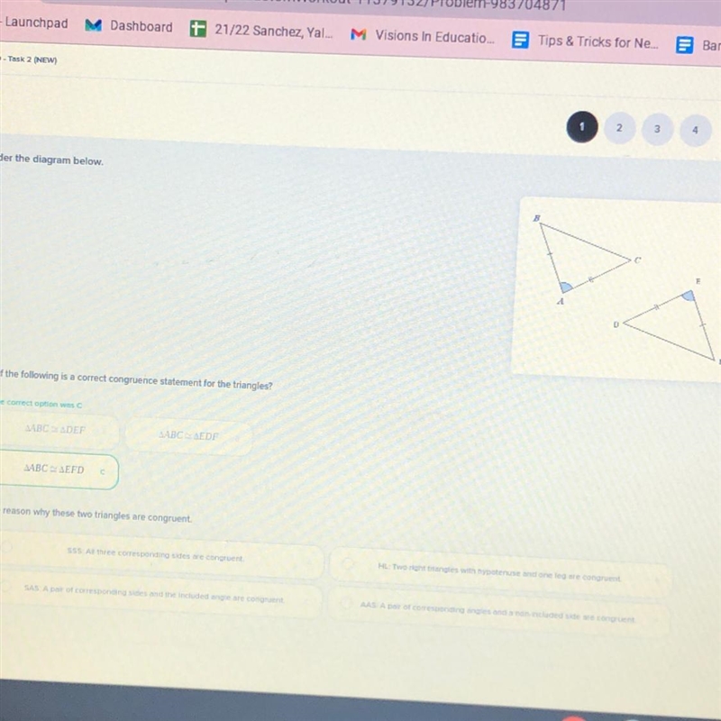 State reasons why these two triangles are congruent-example-1