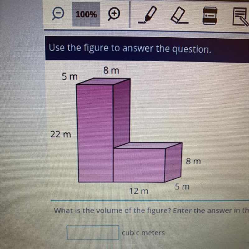 What is the volume of the figure? Enter the answer in the box.-example-1