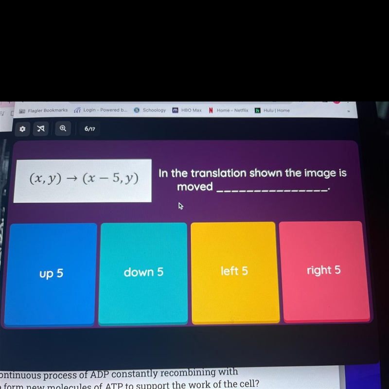 In the translation shown the image is moved A up 5 B down 5 C left 5 D right 5-example-1