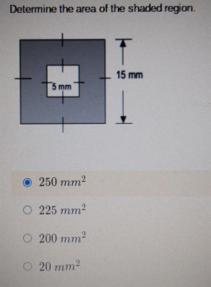 Determine the area of the shaded region​-example-1