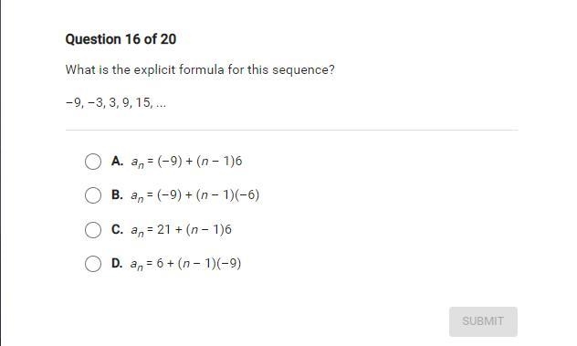 What is the explicit formula for this sequence? -9,-3,3,9,15-example-1