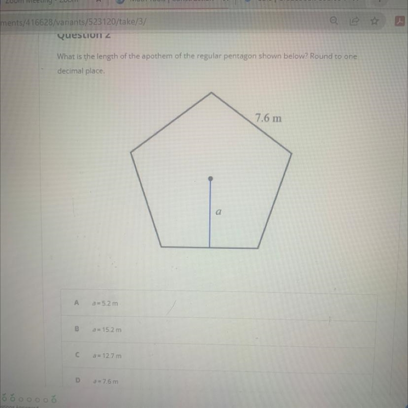 I need help finding the length of the apothem! We have to round one decimal place-example-1