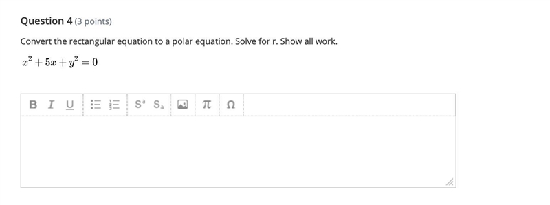 Convert the rectangular equation to a polar equation. Solve for r. Show all work.-example-1