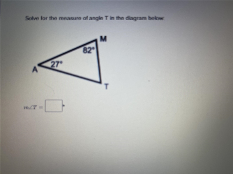 Solve the measure of angle T in the diagram below-example-1