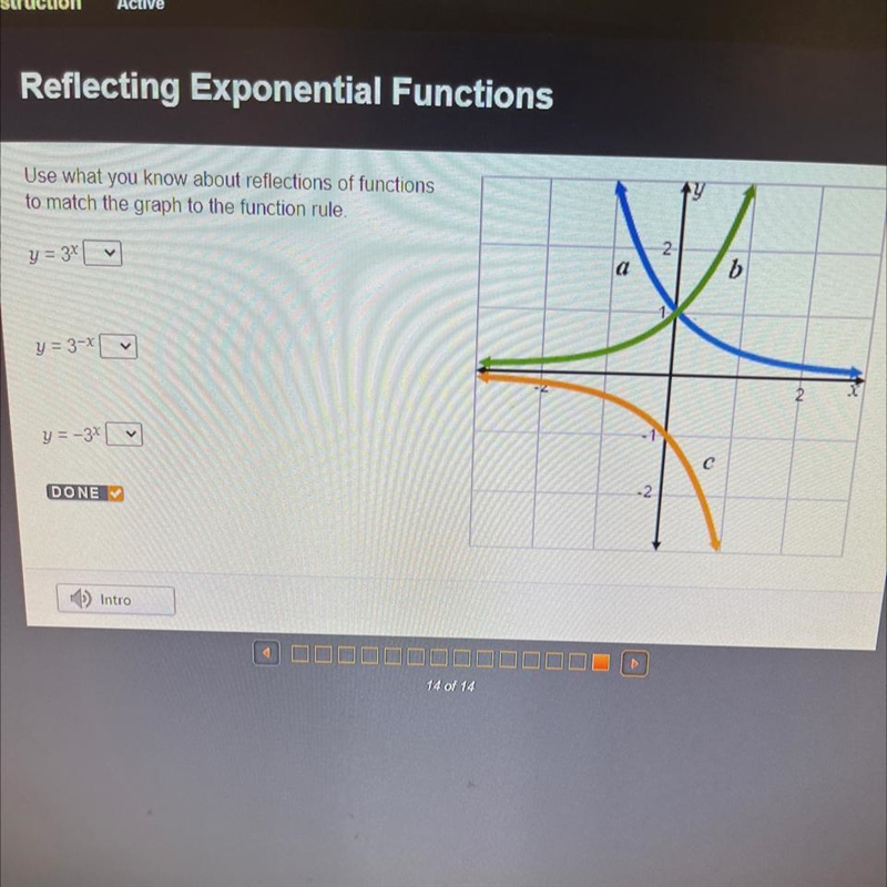 Use what you know about reflections of functions to match the graph to the function-example-1