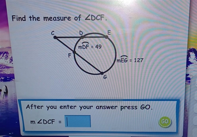 Find the measure of angle DCF= help me please :)) ty​-example-1