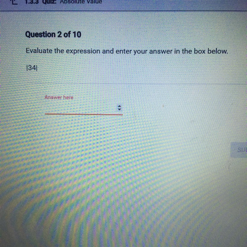 Evaluate the expression and enter your answer in the box below. |34|-example-1