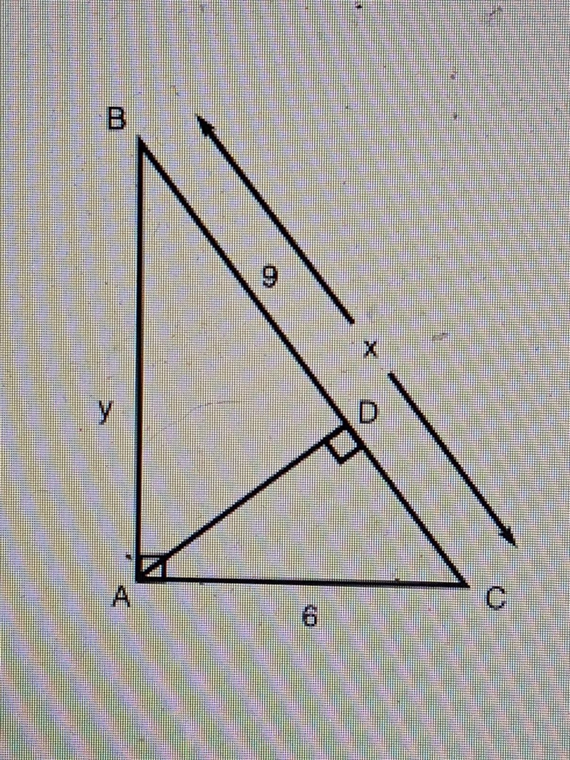 given triangle ABC find the values of x and y. In your final answer, include all of-example-1