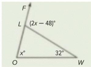 2x-48 solve for x Using the diagram above find the value of x and use it to find the-example-1