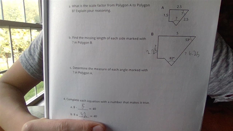 How do you figure out the scale factor from polygon A to polygon B?-example-1