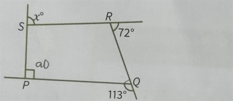 (question in the in image above the other side if angle Q is 113 Find x​-example-1